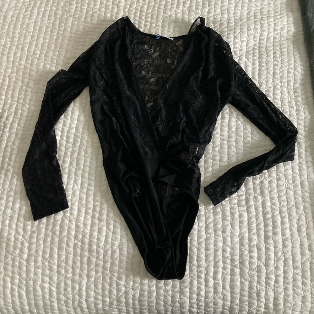 NWT Zara black lace body suit